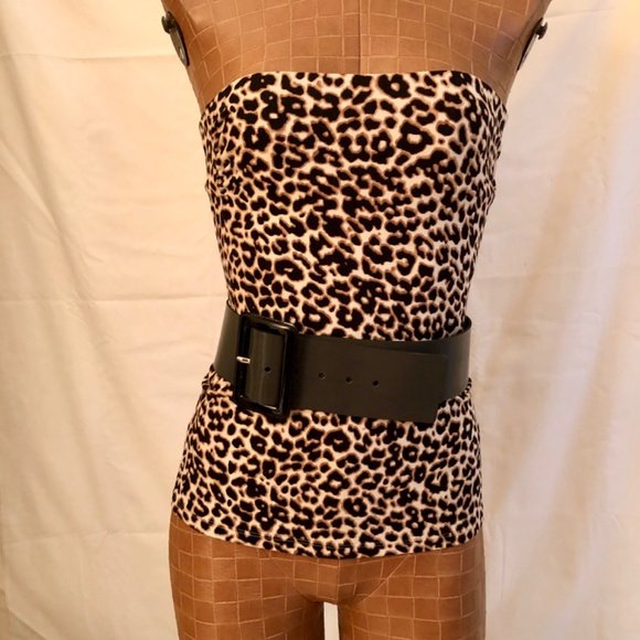 NWOT, Animal Print Ruched Tube Top - Picture 9 of 14